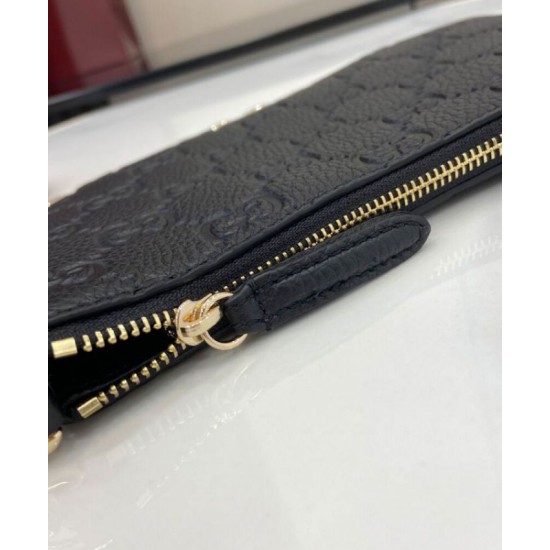 Replica Dettagli perfetti Borsa Super Mini Gucci con stemma GG 815278 Nera Riproduzione Fedele Dettagli perfetti Borsa Super Mini Gucci con stemma GG 815278 Nera imitazioni