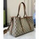 Riproduzione Fedele Borse Imitazioni tote piccola Gucci GG Emblem 815214 Caffè imitazioni