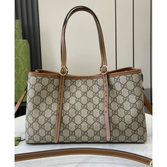 Riproduzione Fedele Borse Imitazioni tote piccola Gucci GG Emblem 815214 Caffè imitazioni