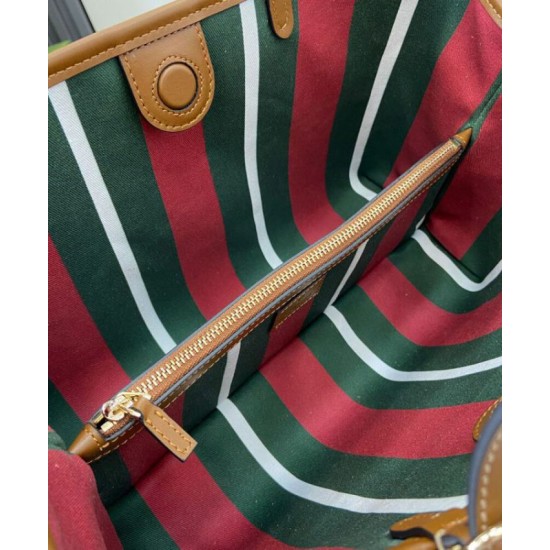 Riproduzione Fedele Borse Imitazioni tote piccola Gucci GG Emblem 815214 Caffè imitazioni