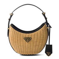 Prada Arque in vimini e pelle 1BC202 Nero