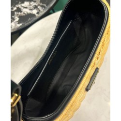 Prada Arque in vimini e pelle 1BC202 Nero Prada Arque in vimini e pelle 1BC202 Nero