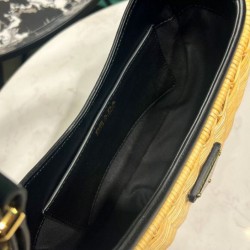 Replica Imitazione Perfetta Prada Arque in vimini e pelle 1BC202 Nero Riproduzione Fedele Imitazione Replica Perfetta Prada Arque in vimini e pelle 1BC202 Nero imitazioni