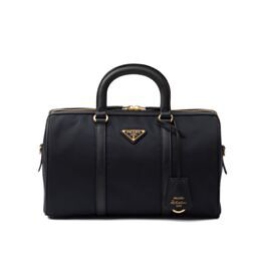 Replica Prada Borse Firmate tote Fever-Edition in nylon riciclato e Safiano Nero Riproduzione Fedele Prada Borse Firmate Replica tote Fever-Edition in nylon riciclato e Safiano Nero imitazioni
