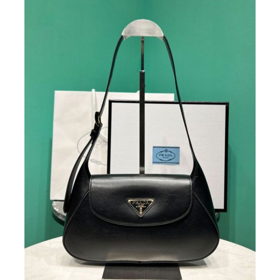 Replica fedele Borsa a tracolla piccola Prada 1BD358 Nero Riproduzione Fedele fedele Borsa a tracolla piccola Prada 1BD358 Nero imitazioni