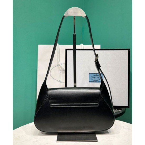 Replica fedele Borsa a tracolla piccola Prada 1BD358 Nero Riproduzione Fedele fedele Borsa a tracolla piccola Prada 1BD358 Nero imitazioni