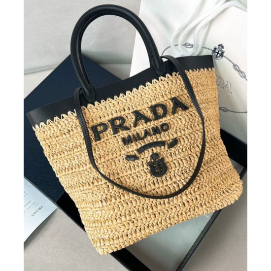 Riproduzione Fedele Imitazioni borse griffate tote piccola Prada all'uncinetto 1BG500 Albicocca imitazioni