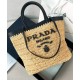 Riproduzione Fedele Imitazioni borse griffate tote piccola Prada all'uncinetto 1BG500 Albicocca imitazioni