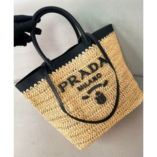 Riproduzione Fedele Imitazioni borse griffate tote piccola Prada all'uncinetto 1BG500 Albicocca imitazioni