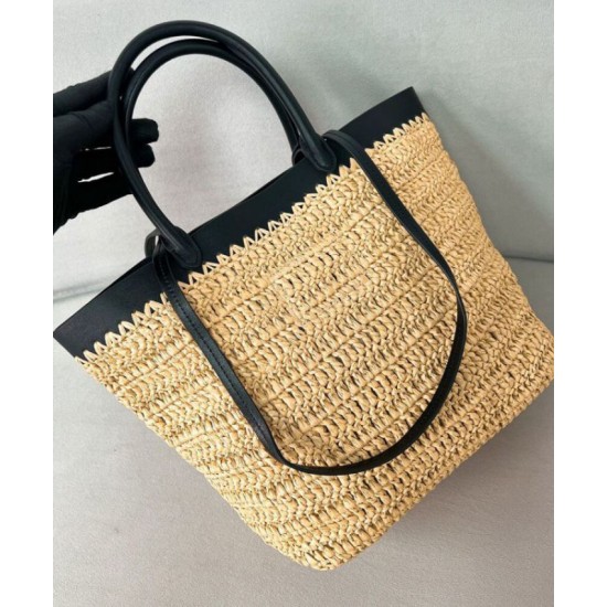Riproduzione Fedele Imitazioni borse griffate tote piccola Prada all'uncinetto 1BG500 Albicocca imitazioni