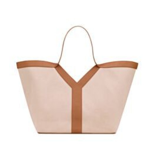 Replica YSL Saint Laurent Y Borse Alta Qualità Tote in Pelle e Tela Caffè Riproduzione Fedele YSL Saint Laurent Y Borse Replica Alta Qualità Tote in Pelle e Tela Caffè imitazioni