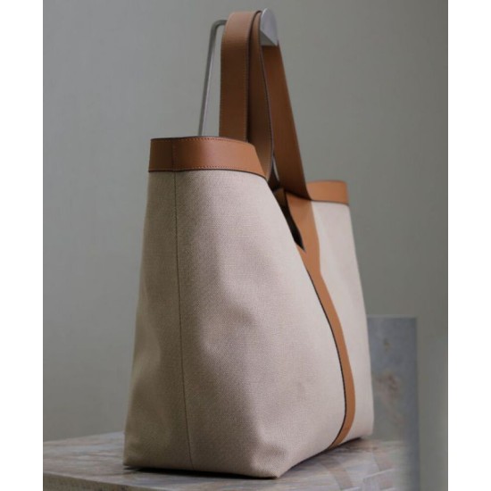 Replica YSL Saint Laurent Y Borse Alta Qualità Tote in Pelle e Tela Caffè Riproduzione Fedele YSL Saint Laurent Y Borse Replica Alta Qualità Tote in Pelle e Tela Caffè imitazioni