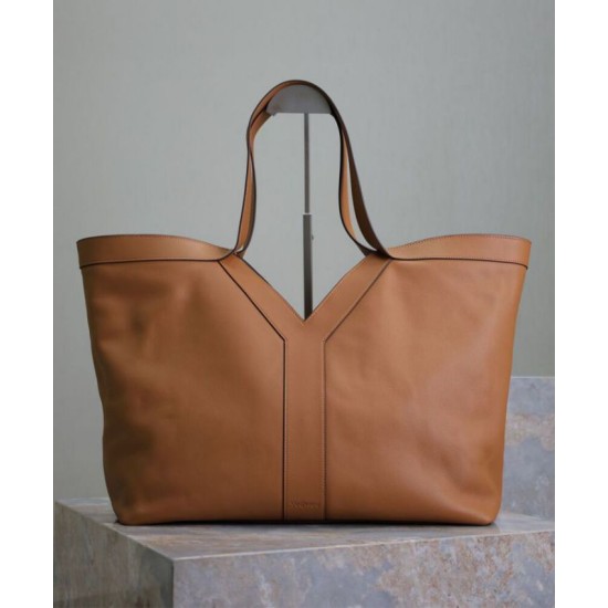 Replica YSL Saint Laurent Y Borsa Tote in Pelle Caffè Riproduzione Fedele YSL Saint Laurent Y Borsa Tote in Pelle Caffè imitazioni