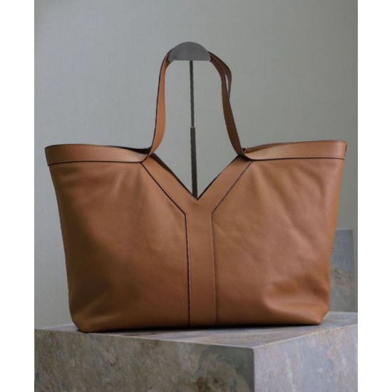 Replica YSL Saint Laurent Y Borsa Tote in Pelle Caffè Riproduzione Fedele YSL Saint Laurent Y Borsa Tote in Pelle Caffè imitazioni