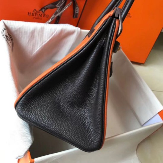 Replica Borsa Hermes Birkin tricolore 30 cm in pelle Clemence arancione/bianca/nera Replica Perfetta Hermes Birkin tricolore 30 cm in pelle Clemence arancione/bianca/nera imitazioni