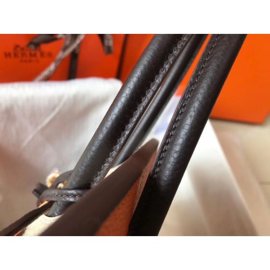 Replica Borsa Hermes Birkin tricolore 30 cm in pelle Clemence arancione/bianca/nera Replica Perfetta Hermes Birkin tricolore 30 cm in pelle Clemence arancione/bianca/nera imitazioni