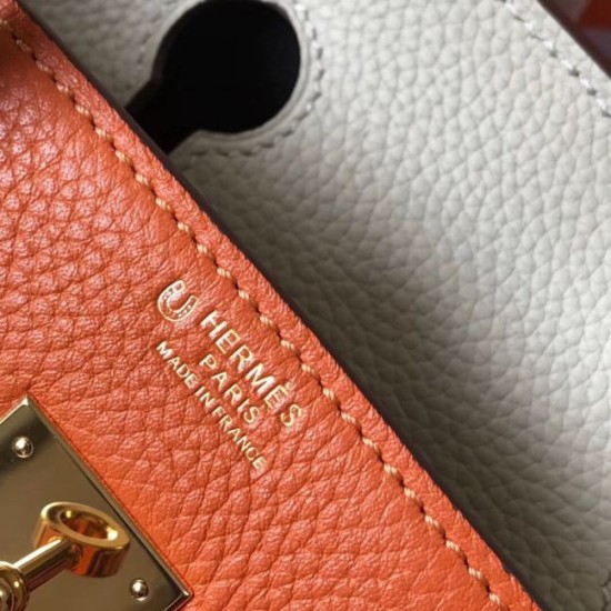 Replica Borsa Hermes Birkin tricolore 30 cm in pelle Clemence arancione/bianca/nera Replica Perfetta Hermes Birkin tricolore 30 cm in pelle Clemence arancione/bianca/nera imitazioni