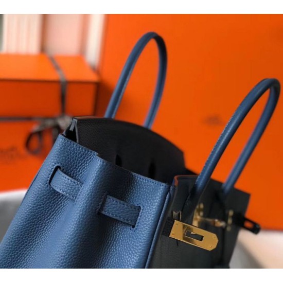 Replica Borsa Hermes Birkin 30 cm in pelle Clemence agata blu Riproduzione Fedele Borsa Hermes Birkin 30 cm in pelle Clemence agata blu imitazioni