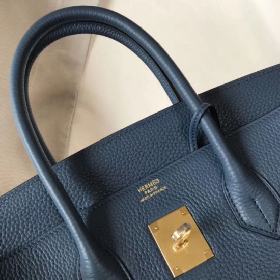 Replica Borsa Hermes Birkin 30 cm in pelle Clemence agata blu Riproduzione Fedele Borsa Hermes Birkin 30 cm in pelle Clemence agata blu imitazioni