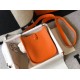 Riproduzione Fedele Mini borsa Hermes Evelyne III TPM in pelle Clemence arancione imitazioni