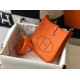 Riproduzione Fedele Mini borsa Hermes Evelyne III TPM in pelle Clemence arancione imitazioni