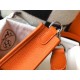 Riproduzione Fedele Mini borsa Hermes Evelyne III TPM in pelle Clemence arancione imitazioni