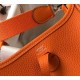 Riproduzione Fedele Mini borsa Hermes Evelyne III TPM in pelle Clemence arancione imitazioni