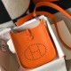 Riproduzione Fedele Mini borsa Hermes Evelyne III TPM in pelle Clemence arancione imitazioni