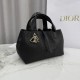 Replica Borsa Dior Toujours piccola in pelle di vitello Macrocannage Nero