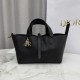 Replica Borsa Dior Toujours piccola in pelle di vitello Macrocannage Nero