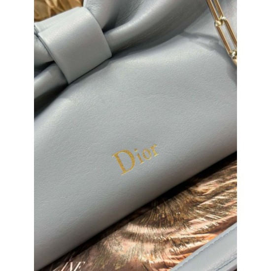 Replica Borsa Dior Bow con fiocco blu e metallo finitura oro Imitazioni Replica Borsa Dior Bow con fiocco blu e metallo finitura oro