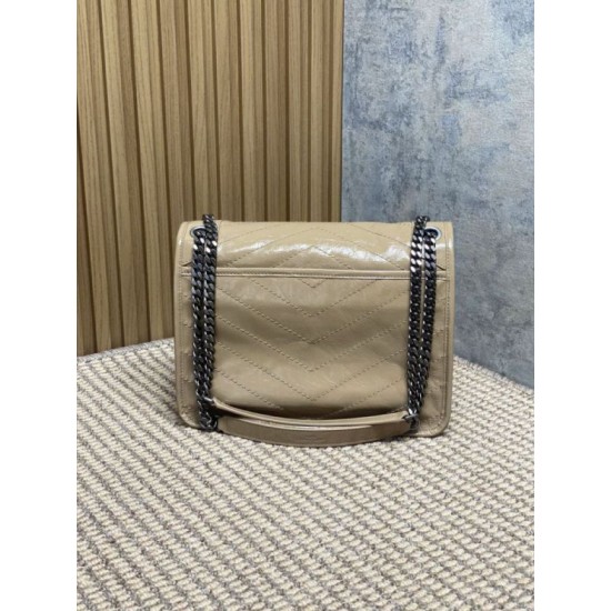 Replica Borse a tracolla vintage Niki media YSL Saint Laurent pelle cerata e oliata Albicocca Imitazioni Replica Borse a tracolla vintage Niki media YSL Saint Laurent pelle cerata e oliata Albicocca