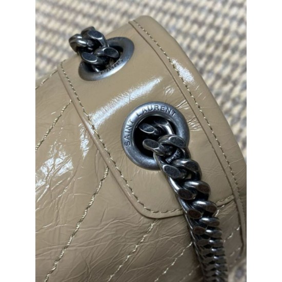 Replica Borse a tracolla vintage Niki media YSL Saint Laurent pelle cerata e oliata Albicocca Imitazioni Replica Borse a tracolla vintage Niki media YSL Saint Laurent pelle cerata e oliata Albicocca