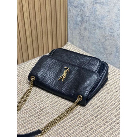 Replica borse griffate a spalla YSL Saint Laurent Niki Media/Grande pelle di agnello grana nero Imitazioni Replica borse griffate a spalla YSL Saint Laurent Niki Media/Grande pelle di agnello grana nero