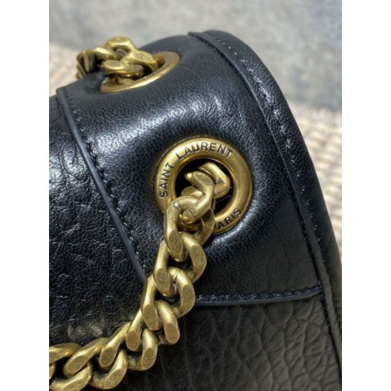 Replica borse griffate a spalla YSL Saint Laurent Niki Media/Grande pelle di agnello grana nero Imitazioni Replica borse griffate a spalla YSL Saint Laurent Niki Media/Grande pelle di agnello grana nero