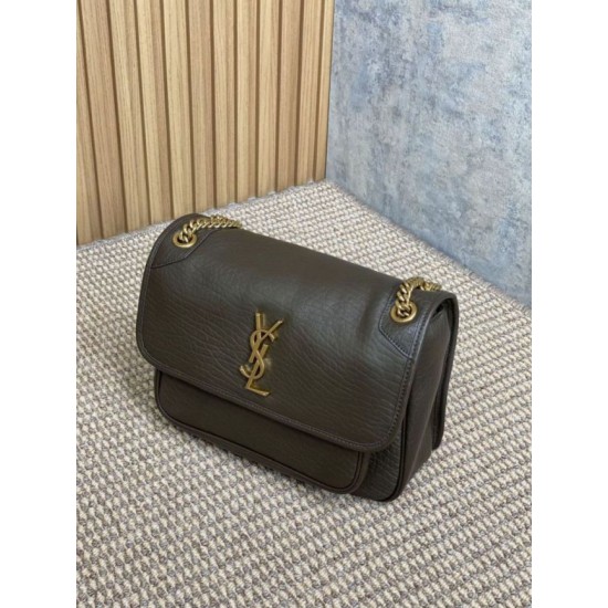 Replica Borsa a spalla YSL Saint Laurent Niki Media/Grande pelle di agnello grana caffè leggero Imitazioni Replica Borsa a spalla YSL Saint Laurent Niki Media/Grande pelle di agnello grana caffè leggero