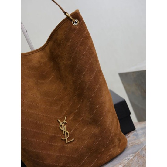 Replica Borsa a secchiello morbida Niki YSL Saint Laurent pelle scamosciata caramello Imitazioni Replica Borsa a secchiello morbida Niki YSL Saint Laurent pelle scamosciata caramello