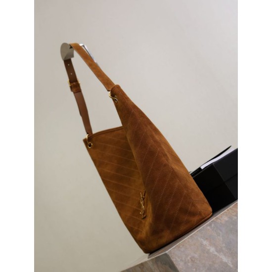 Replica Borsa a secchiello morbida Niki YSL Saint Laurent pelle scamosciata caramello Imitazioni Replica Borsa a secchiello morbida Niki YSL Saint Laurent pelle scamosciata caramello