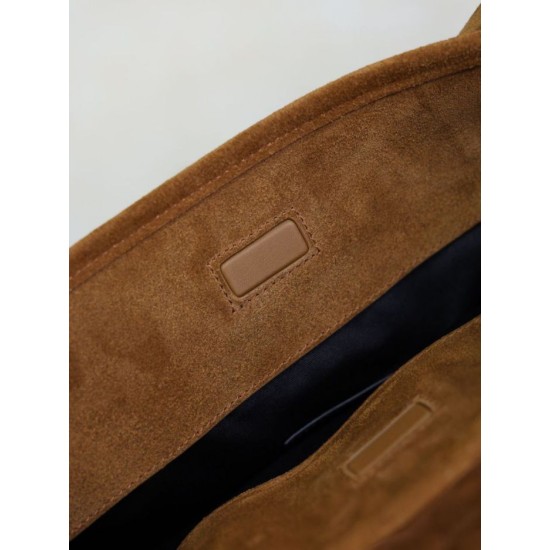 Replica Borsa a secchiello morbida Niki YSL Saint Laurent pelle scamosciata caramello Imitazioni Replica Borsa a secchiello morbida Niki YSL Saint Laurent pelle scamosciata caramello