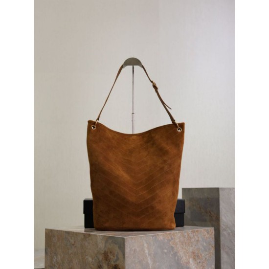 Replica Borsa a secchiello morbida Niki YSL Saint Laurent pelle scamosciata caramello Imitazioni Replica Borsa a secchiello morbida Niki YSL Saint Laurent pelle scamosciata caramello