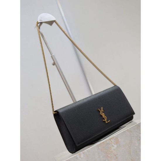 Replica Pochette Kate YSL Saint Laurent pelle martellata nero Imitazioni Replica Pochette Kate YSL Saint Laurent pelle martellata nero