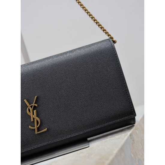 Replica Pochette Kate YSL Saint Laurent pelle martellata nero Imitazioni Replica Pochette Kate YSL Saint Laurent pelle martellata nero