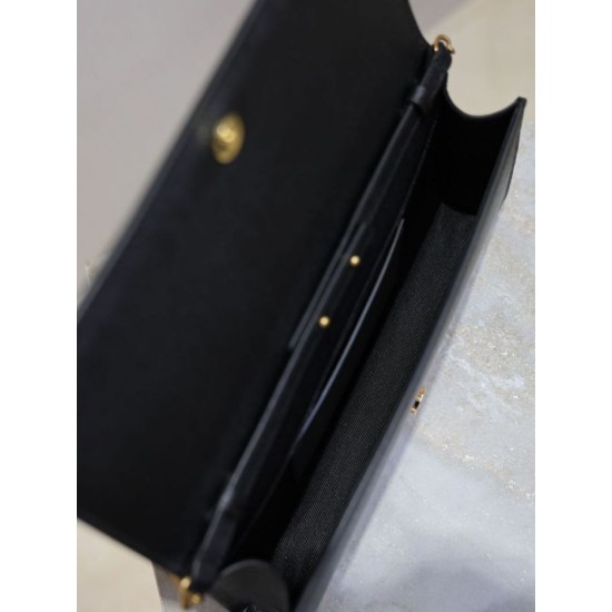 Replica Pochette Kate YSL Saint Laurent pelle martellata nero Imitazioni Replica Pochette Kate YSL Saint Laurent pelle martellata nero