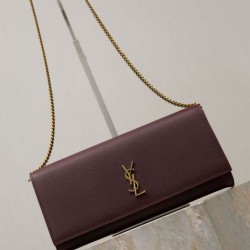 Replica Pochette Kate YSL Saint Laurent pelle martellata Marrone Imitazioni Replica Pochette Kate YSL Saint Laurent pelle martellata Marrone