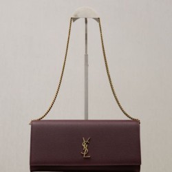 Replica Pochette Kate YSL Saint Laurent pelle martellata Marrone