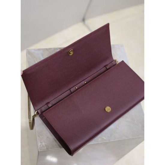 Replica Pochette Kate YSL Saint Laurent pelle martellata Marrone Imitazioni Replica Pochette Kate YSL Saint Laurent pelle martellata Marrone