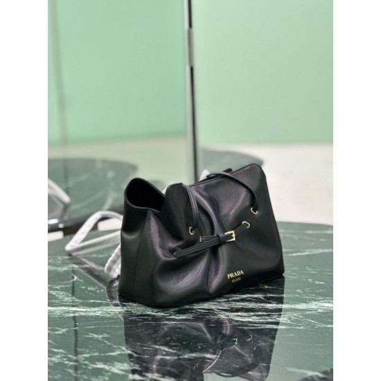 Replica Borsa a spalla Prada Dada piccola in nappa nera Imitazioni Replica Borsa a spalla Prada Dada piccola in nappa nera