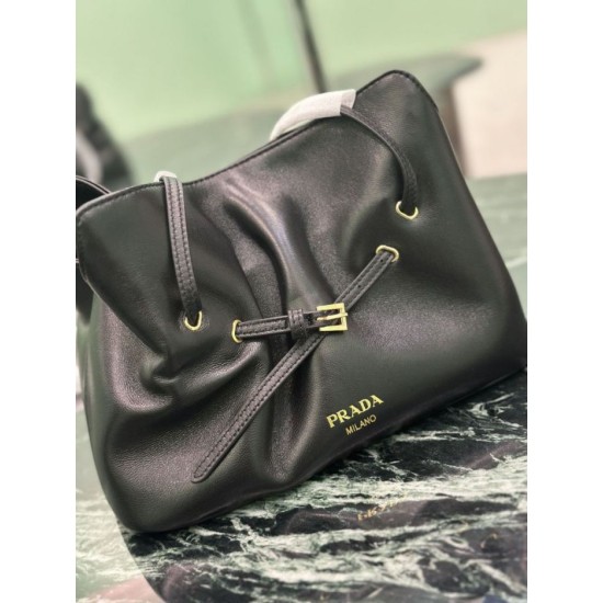 Replica Borsa a spalla Prada Dada piccola in nappa nera Imitazioni Replica Borsa a spalla Prada Dada piccola in nappa nera