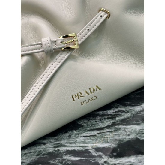 Replica Borsa a spalla Prada Dada piccola in nappa beige