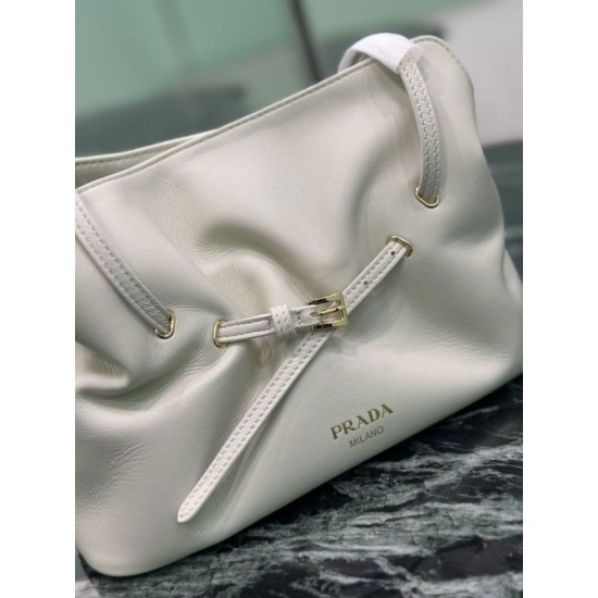Replica Borsa a spalla Prada Dada piccola in nappa beige